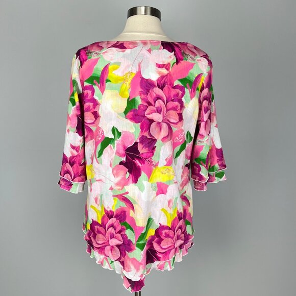 Soft Surroundings Womens Siesta Key Tunic Pink Floral Print Cotton size Medium - Picture 8 of 14